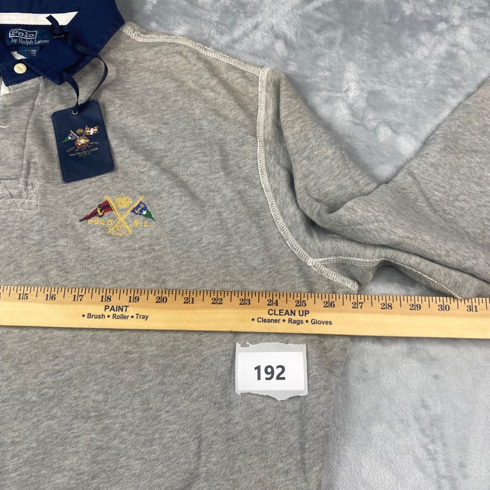 Vintage Polo Ralph Lauren Cross Flags Rugby XXL Sweatshirt Anniversary 90s NWT - Picture 6 of 9